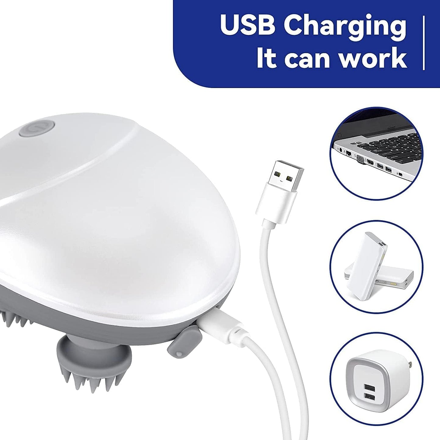 Electric Scalp Massager, Promotes Hair Growth,Waterproof Handheld Portable Cordless Smart Scalp Massager, Head Scratcher for Full Body Massage, Deep Clean and Stress Relax.