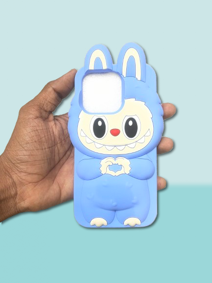 Cute Three-dimensional Labubu Cartoon Silicone Phone case for iphone 13 Pro,14 Pro,15 Pro,14,15,16 Pro Max Anti-fall Phone Accessories