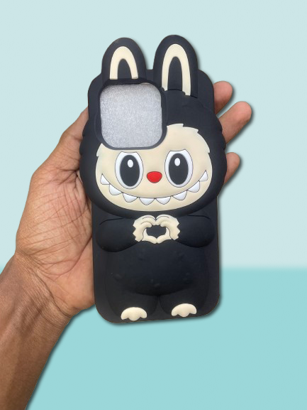 Cute Three-dimensional Labubu Cartoon Silicone Phone case for iphone 13 Pro,14 Pro,15 Pro,14,15,16 Pro Max Anti-fall Phone Accessories