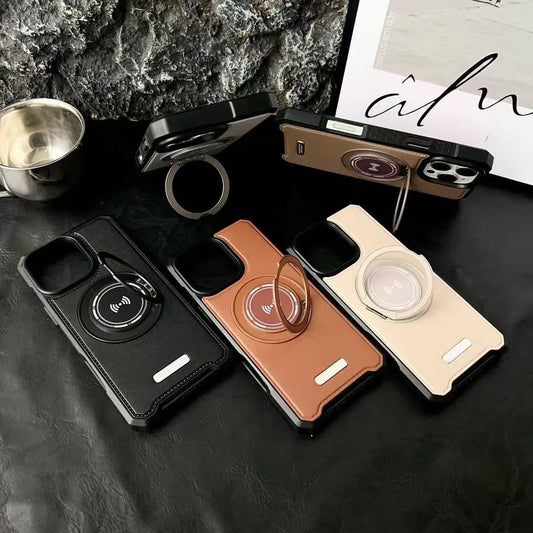 360% stand full lether finish cover for iphone 13,14,15,16,17,17 Air,14 Pro,15 Pro,16 Pro,17 Pro, Pro Max